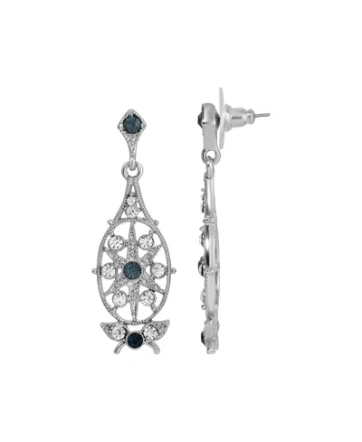 2028 Crystal Blue Filigree Earrings
