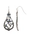 2028 Crystal Blue Flower Drop Earrings In Blue