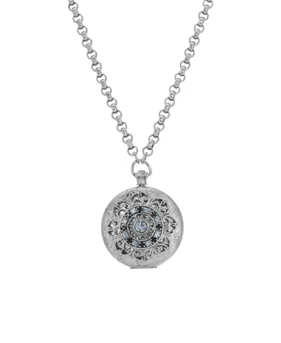 2028 Crystal Blue Locket Necklace