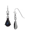2028 Crystal Blue Pear-shape Earrings In Blue