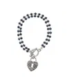 2028 Crystal Blue Toggle Heart Charm Bracelet In Blue