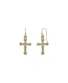 2028 Crystal Cross Drop Earrings In Yellow