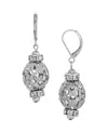 2028 Crystal Filigree Bead Drop Earrings In Silver
