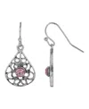 2028 Crystal Filigree Drop Earrings In Purple
