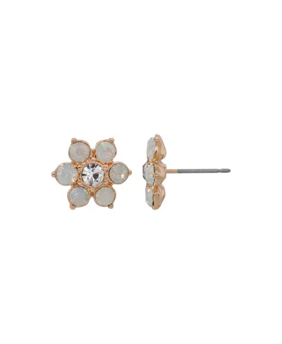 2028 Crystal Flower Stud Earring In White