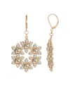 2028 Crystal Flower Wreath Drop Earring In White