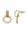 2028 Crystal Front Facing Hoop Earrings In Gold