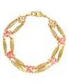 2028 Crystal Gold-tone Link Bracelet In Pink