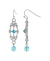 2028 Crystal Light Blue Link Earrings In Blue