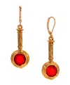2028 Crystal Magnifier Shape Earrings In Red