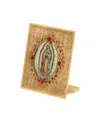2028 Crystal Our Lady Of Guadalupe Plaque In Red