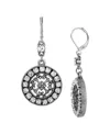 2028 Crystal Round Filigree Drop Earrings In White