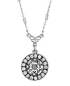 2028 Crystal Round Pendant Necklace In White