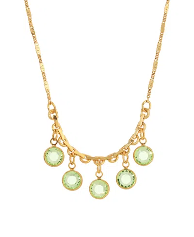 2028 Crystal Shaky Bib Necklace In Green