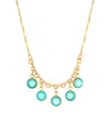 2028 Crystal Shaky Bib Necklace In Turquoise