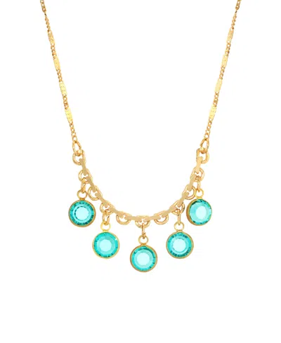 2028 Crystal Shaky Bib Necklace In Turquoise