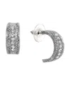 2028 Crystal Silver-tone Hoop Earrings In White