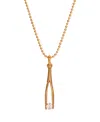 2028 Crystal Small Tweezer Pendant Necklace In Yellow