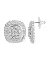 2028 Crystal Square Button Earrings In White