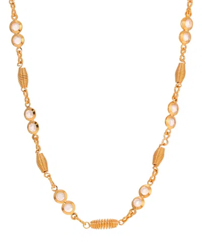 2028 Crystal Station Chain Necklace In Yellow