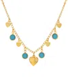 2028 Crystal Stone Heart Drop Necklace In Blue
