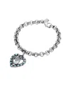 2028 Crystal Turquoise Horse Head Heart Shaped Bracelet In Turquoise