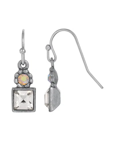 2028 Crystal Wire Earrings In Silver-tone