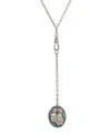 2028 Enamel Double Cat Locket Necklace In Blue