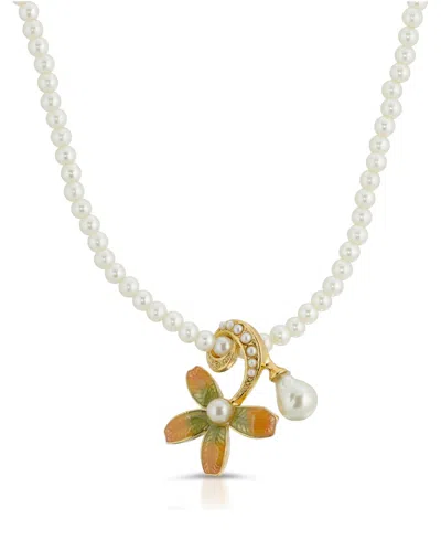 2028 Enamel Fantasia Fiori Floral Pendant In Multi