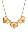 2028 Enamel Multi Heart Collar Necklace In Multi