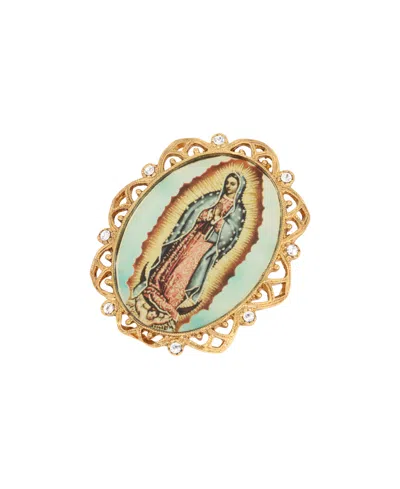 2028 Enamel Our Lady Of Guadalupe Oval Pin In Multi