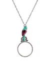 2028 Enamel Parrot Magnifier Necklace In Purple