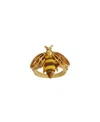 2028 Enamel Yellow And Brown Bee Ring Size 7 In Gold