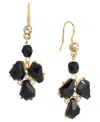 2028 Epoxy Multi Shape Stone Drop Earrings In Black