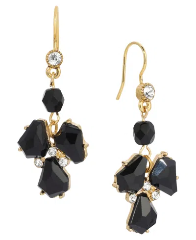 2028 Epoxy Multi Shape Stone Drop Earrings In Black