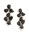2028 Epoxy Multi Shape Stone Linear Earrings In Black