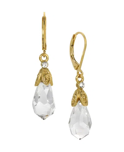 2028 Faceted Crystal Drop Earrings In Yellow