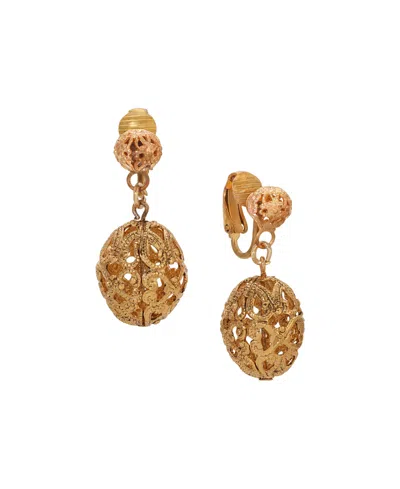 2028 Filigree Ball Clip Earrings In Yellow