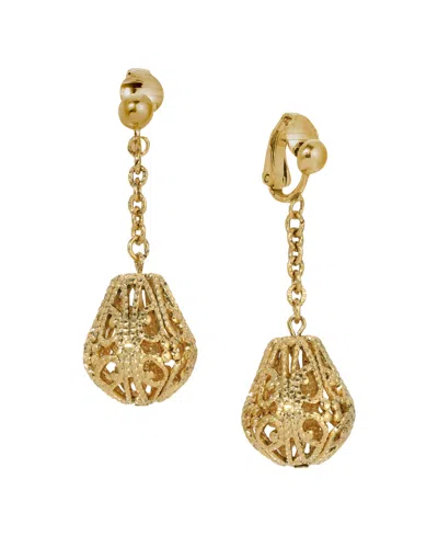 2028 Filigree Chain Drop Earrings In Yellow