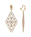 2028 Filigree Diamond Shape Clip Earrings In Gold-tone