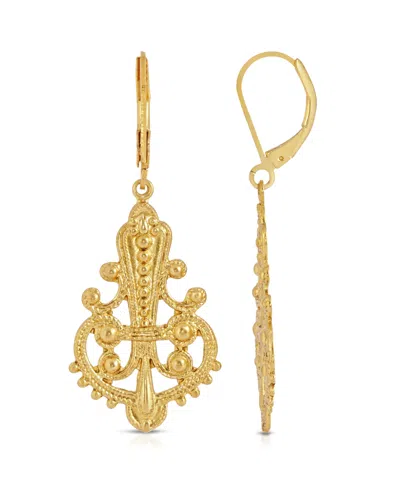 2028 Filigree Euro Wire Drop Earring In Gold-tone