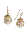 2028 Floral Acrylic Bead Drop Earrings In White