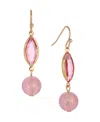 2028 Glass Acrylic Bead Drop Earrings In Pink
