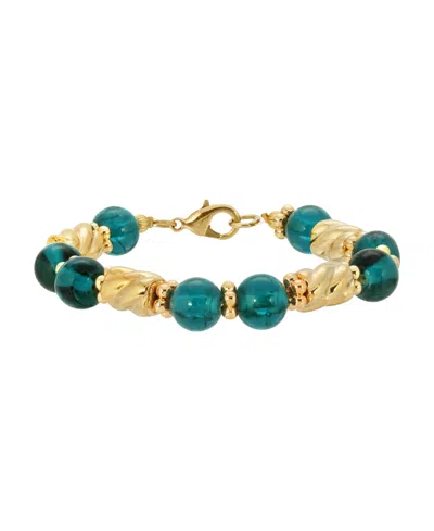 2028 Glass Beaded Bracelet In Green