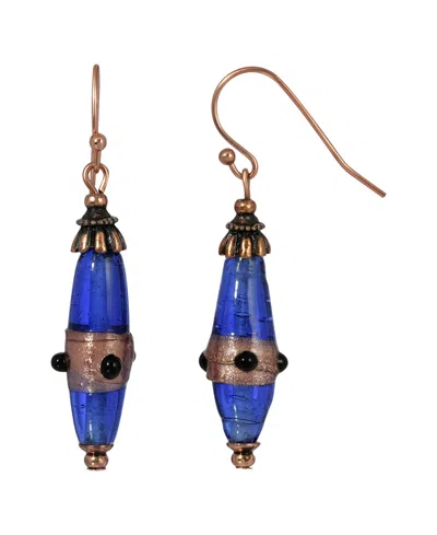 2028 Glass Blue Drop Earring