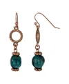 2028 Glass Green Bead Drop Earring In Green