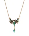2028 Glass Multi Ab Bead Pendant Necklace In Multi