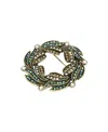 2028 Glass Multi Ab Wreath Brooch In Multi