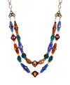 2028 Glass Multi Double Strand Necklace In Multi