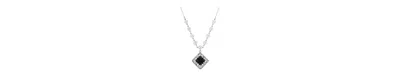2028 Glass Square Black Stone Necklace